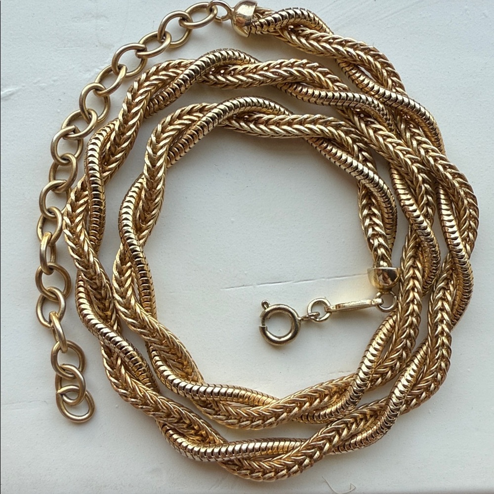 Christian Dior Vintage Gold Tone Twist Chain Necklace